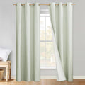 NICETOWN Sage Green 100% Blackout Linen Texture Curtains 80 inches Long 2 Panels for Boy's Room, Thermal Insulated Full Blackout 2-Layer…