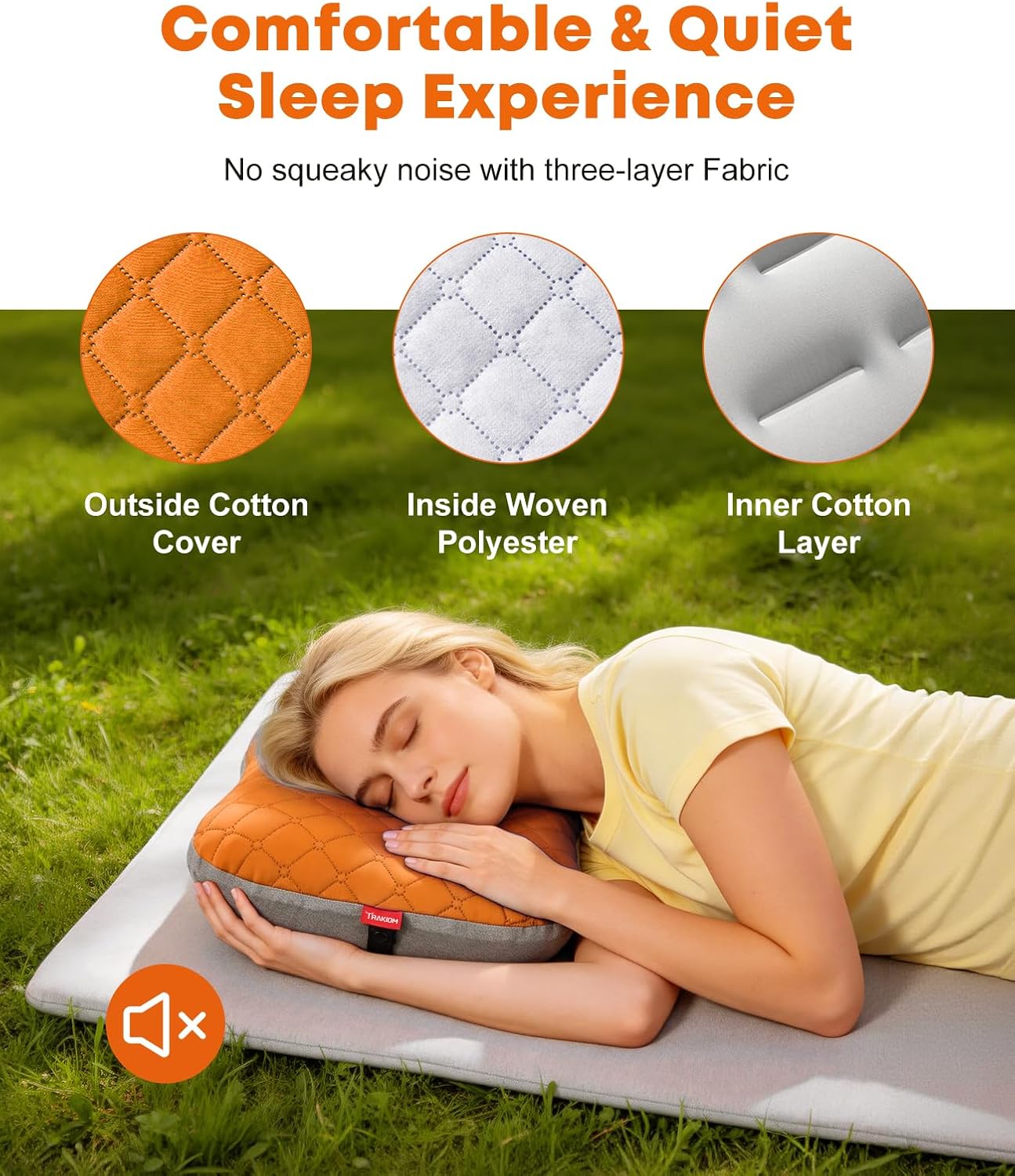 Trakiom Inflatable Camping Pillow with Carabiner, Ultralight Air Travel Pillow for Ergonomic Neck & Lumbar Support, Backpacking Pillows…