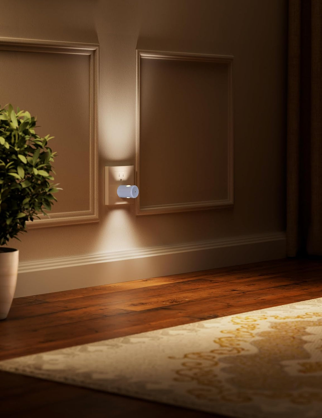 Geplad 4-Pack Motion Sensor Night Light, Plug into Wall Dusk to Dawn LED Nightlight, Auto On/Off, 3000K Soft White 100 Lumens, Rotatable Pl…
