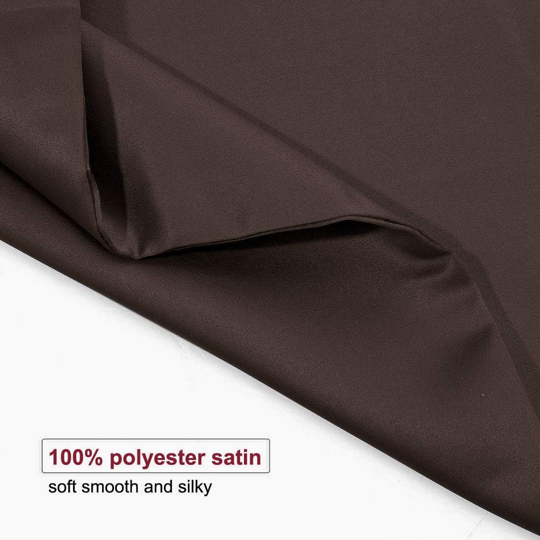 uxcell Queen Satin Pillowcase with Zipper, Super Soft and Luxury, Silky Pillow Cases Covers Set of 2, 21"x31", Brown