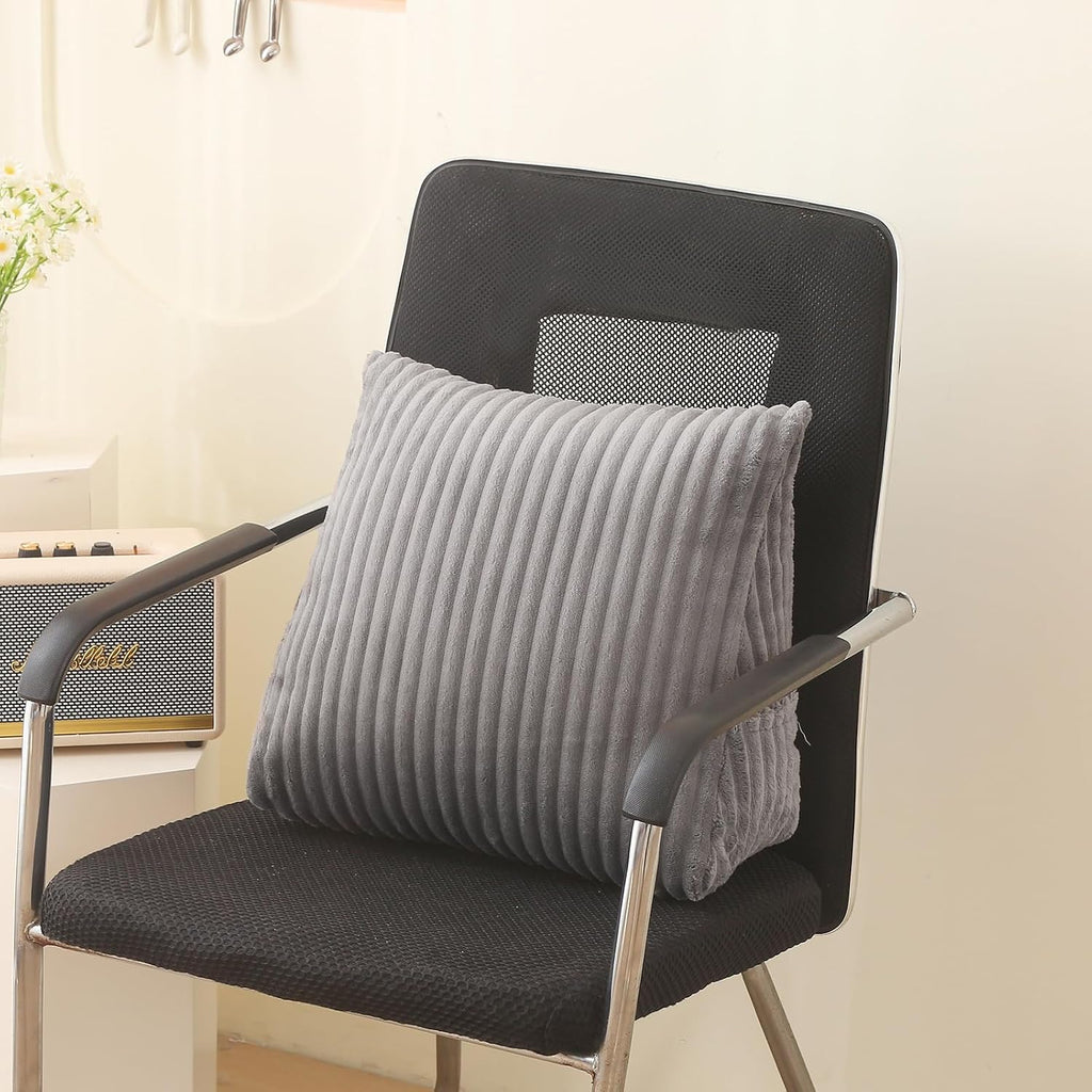 Corduroy Wedge Reading Pillow for Bed, 3 Sizes, 4 Colors for Bed, Sofa, Office Chair (Grey, Small 16 * 14 * 7in)