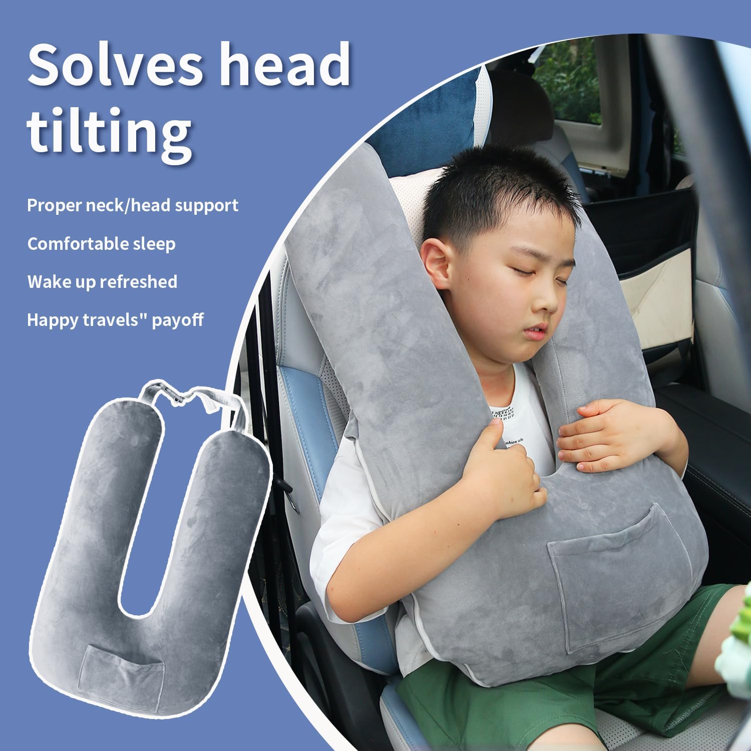 Car Pillow for Kids, Travel Pillow for Car, Toddler Travel Pillow for Sleeping Carseat Pillow for Adults, Removable and Washable Covers…