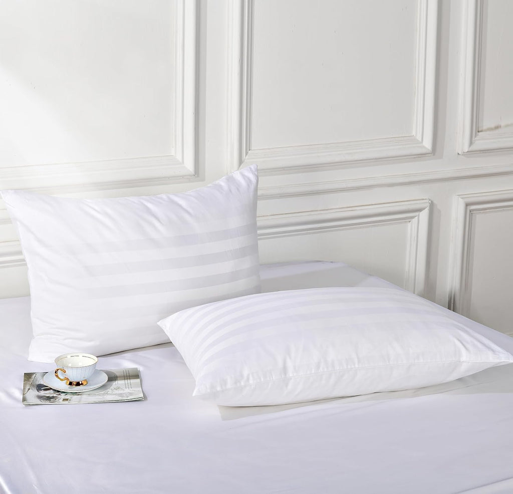 ShunjieHome 100% Egyptian Cotton Pillow Protectors Set of 2, 600 Thread Count Standard Size Bed Pillow Cases with Zipper, Sateen Weave Cool…