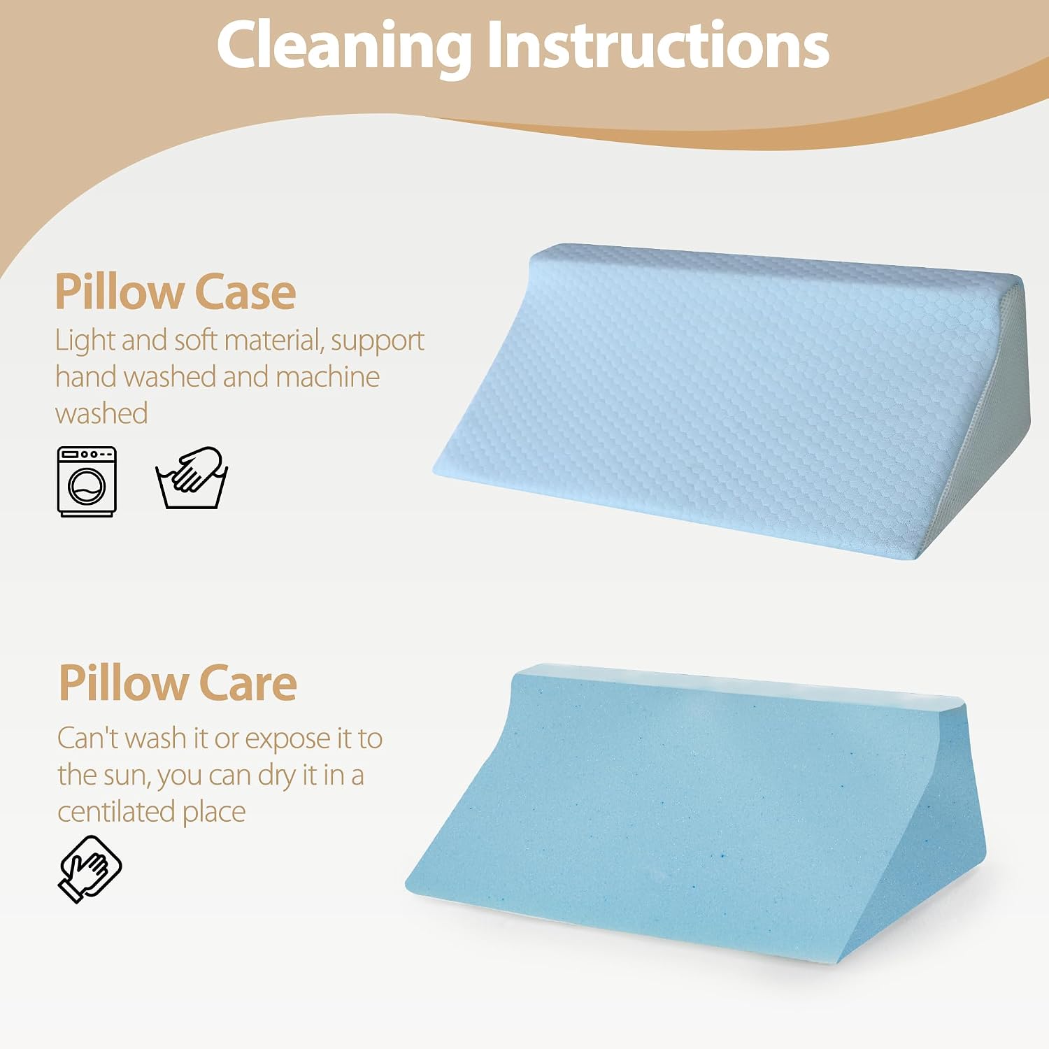 Wedge Pillow for Side Sleeping, Memory Foam Back Pillow Positioners for Side Sleeper, Preventing Bedsores, After Surgery, Pregnancy…