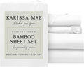 KARISSA MAE Pure Viscose from Bamboo 34" Split Top King Size Sheet Set | 100% FSC Certified | Luxuriously Soft | Cooling | 18" Deep…