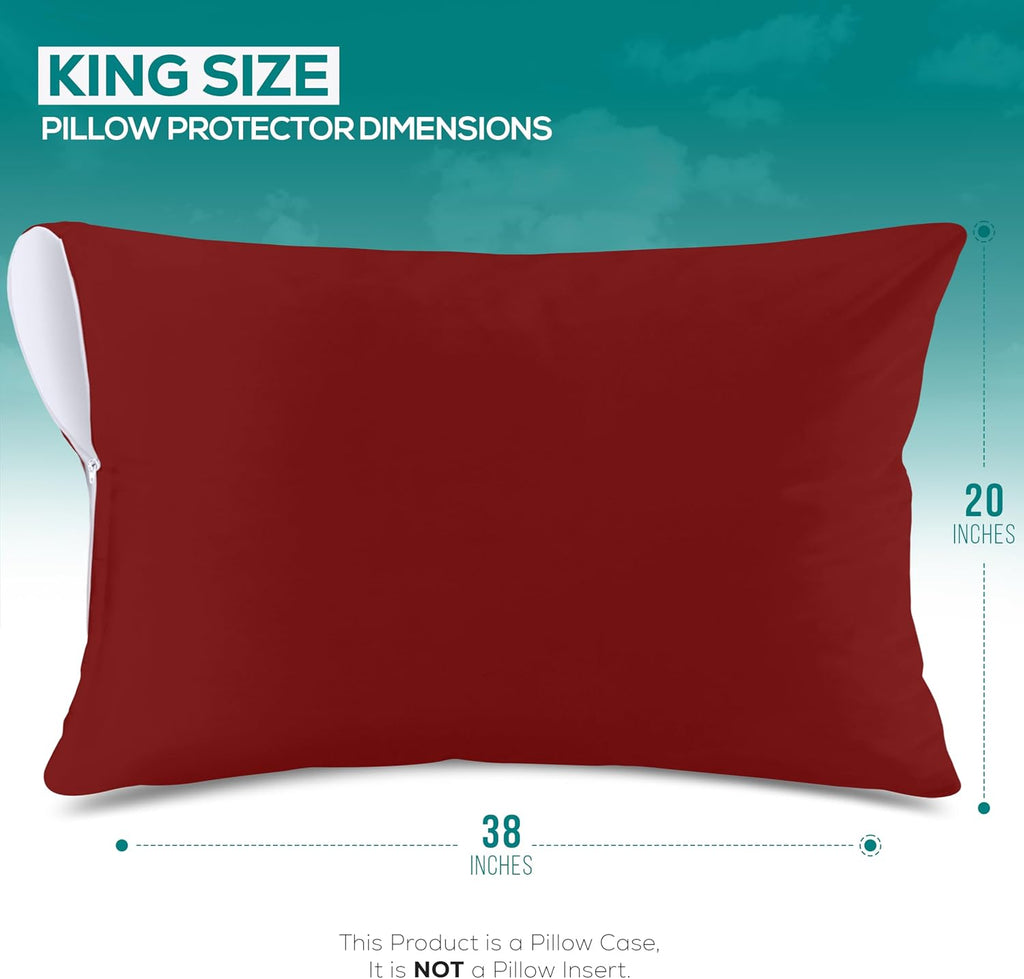 Utopiabedding Utopia Bedding 100% Waterproof Pillow Protectors with Zipper King Size (Set of 2), Bed Bug and Dust Mite Proof Zippered Pillo…