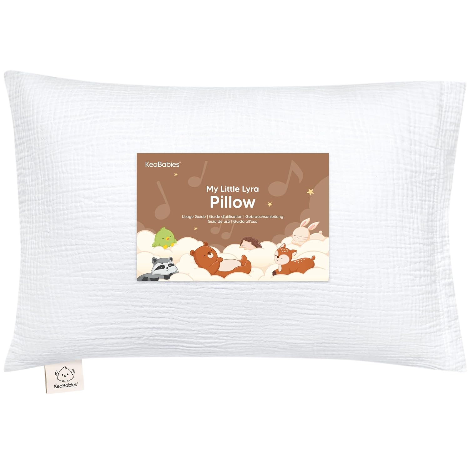 KeaBabies Toddler Pillow with Pillowcase – 13x18 Soft, Breathable Organic Cotton Muslin Kids Pillow for Sleeping, Travel, Preschool Nap…