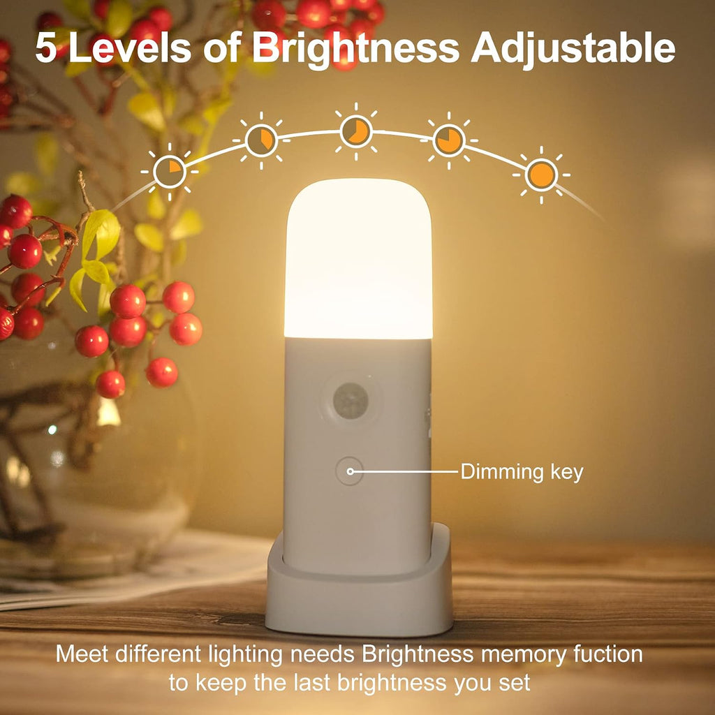 YELKO Motion Sensor Night Light, 2000mAh Rechargeable Night Lights Battery Powered, PortableDimmable Nightlights with 5 Brightness Levels…