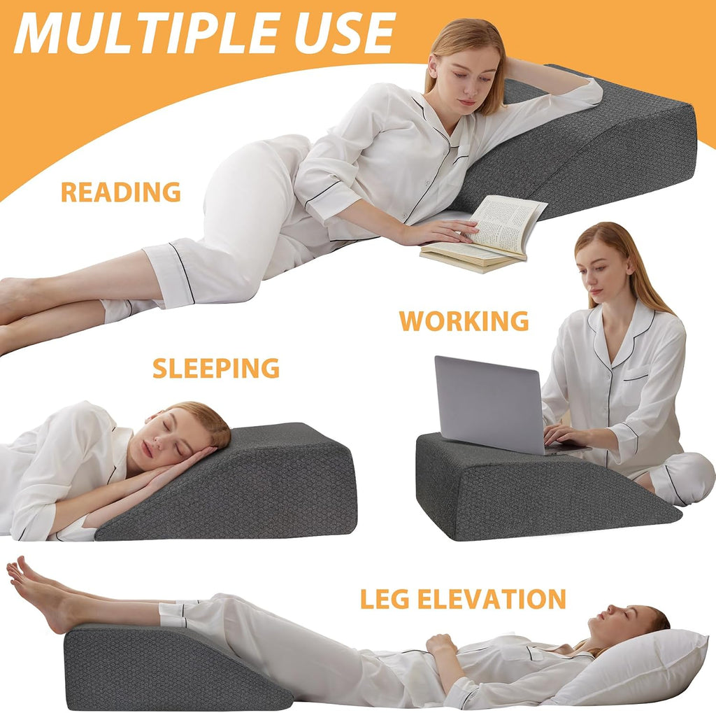 Bedluxe Leg Elevation Pillows, Leg Pillows for Sleeping, Cooling Gel Memory Foam Top, Wedge Pillow for Legs, Leg Wedges for Circulation…