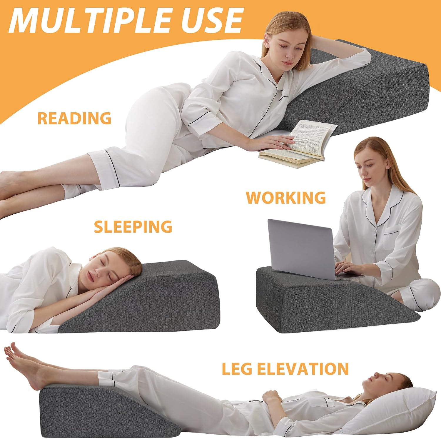 Bedluxe Leg Elevation Pillows, Leg Pillows for Sleeping, Cooling Gel Memory Foam Top, Wedge Pillow for Legs, Leg Wedges for Circulation…