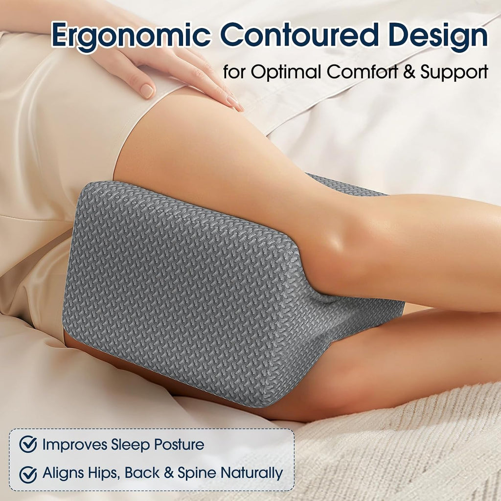 BlissTrends Memory Foam Knee Pillow, Knee Pillow for Side Sleepers, Leg Pillows for Sleeping Blood Circulation, Elevation Pillow for…