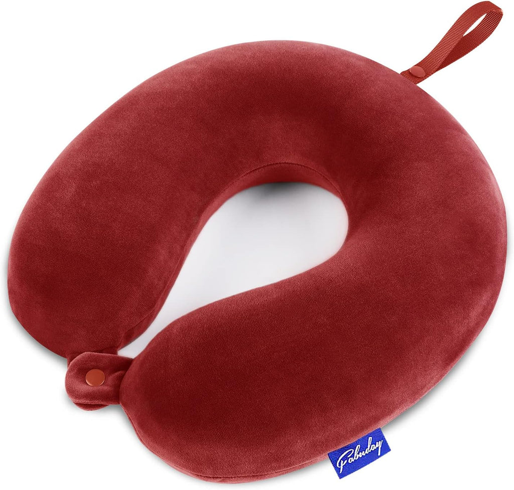 Fabuday Neck Pillows for Travel - Airplane Pillow for Long Flight with Attachable Snap Strap Washable Cover, Memory Foam Travel Rest Pillow…