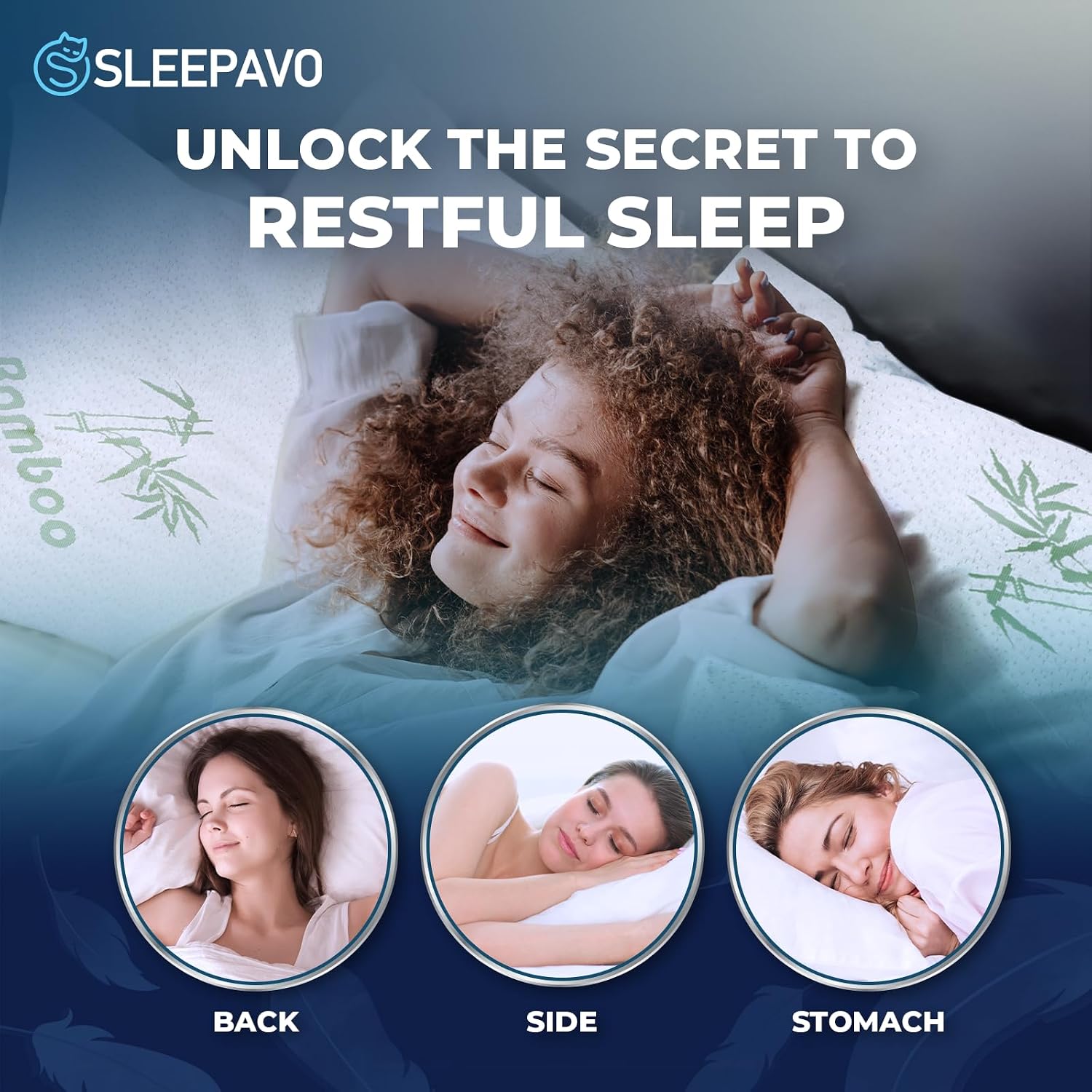 Sleepavo Adjustable Cooling Pillows Queen Size Set of 2 Pack - Extra Soft Shredded Memory Foam Best Pillows for Sleeping - Back, Stomach…