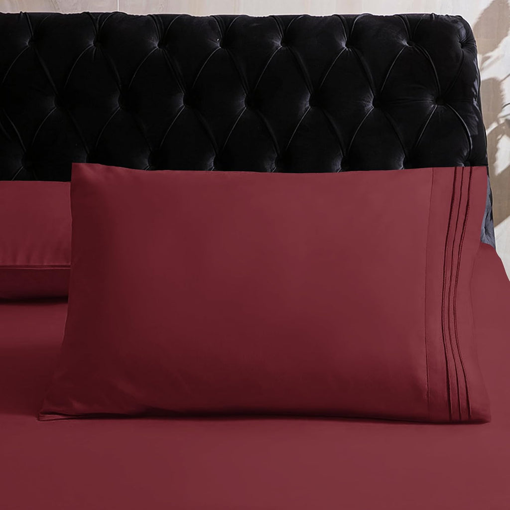 MocassiLuxuryBedding Mocassi Queen Sheet Set - Luxury Hotel 1800 Premier Bedding Sheets & Pillowcases - Ultra Soft Breathable & Cooling Bed…