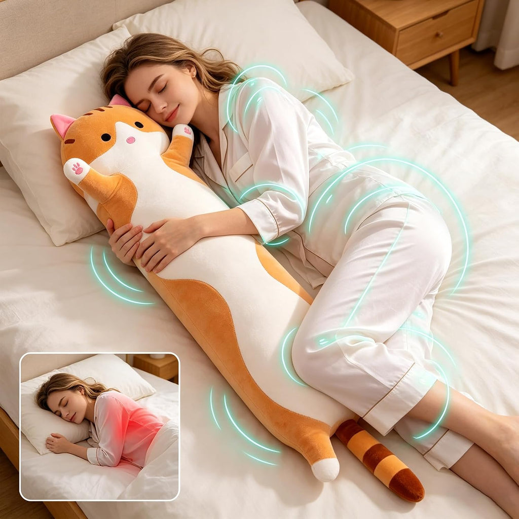shangman Lovely Plush Cat Doll Cute Cartoon Soft Stuffed Kitten Long Throw Sleeping Pillow Toy Gift for Kids Girlfriend Multiple Size…