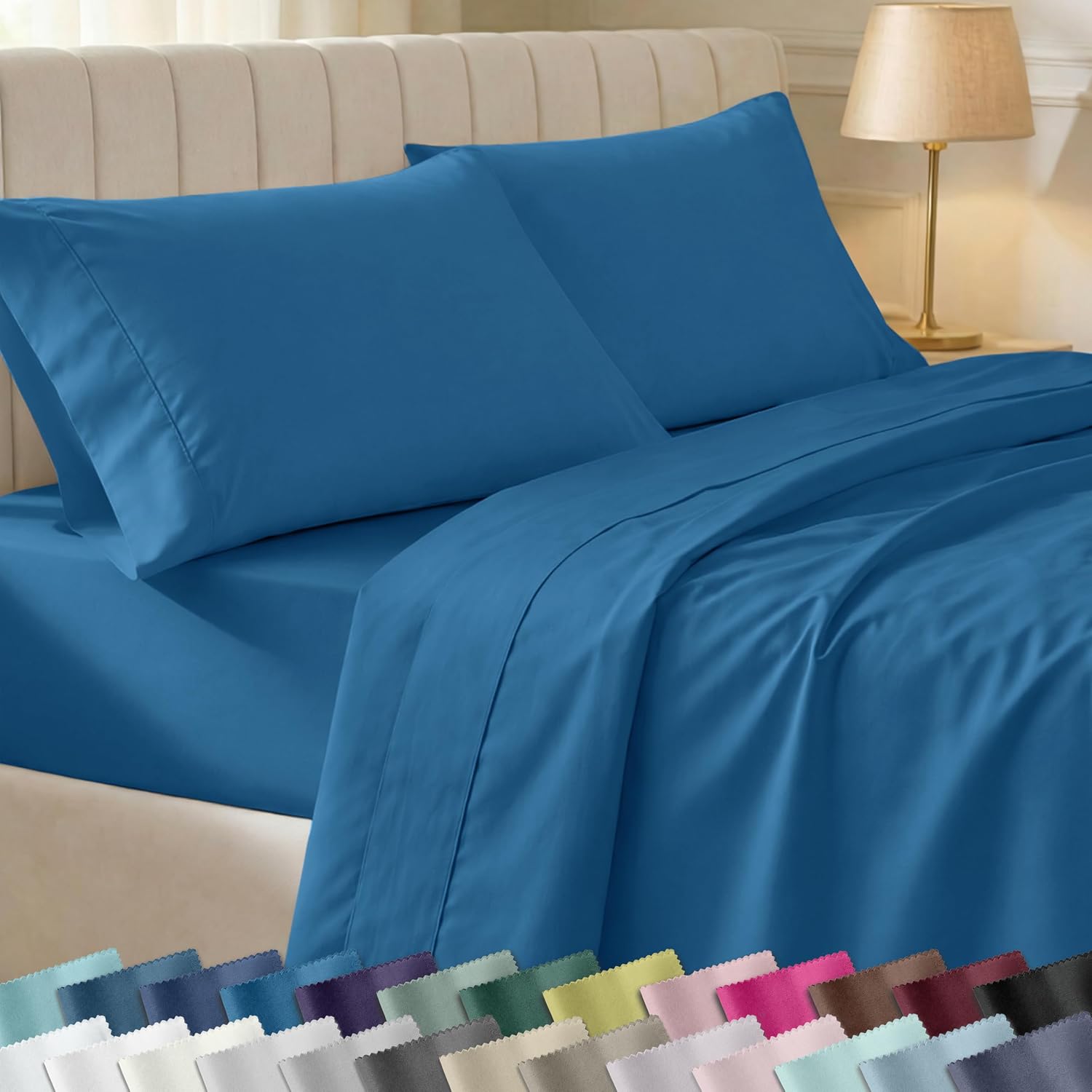 CaliforniaDesignDen California Design Den Soft Twin Size 100% Cotton Sheet Sets, 400 Thread Count Good Housekeeping Award Winner, Silky Smo…