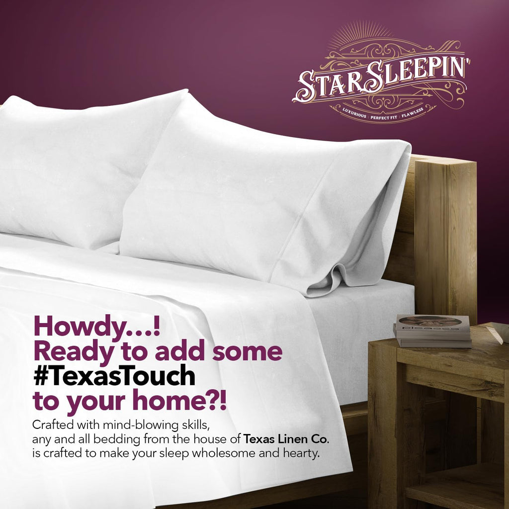 TEXAS LINEN CO. 100% Egyptian Cotton Pillow Cases King Size Set of 4 - Luxury 1200 Series Star Sleepin' Collection Cotton King Pillow…