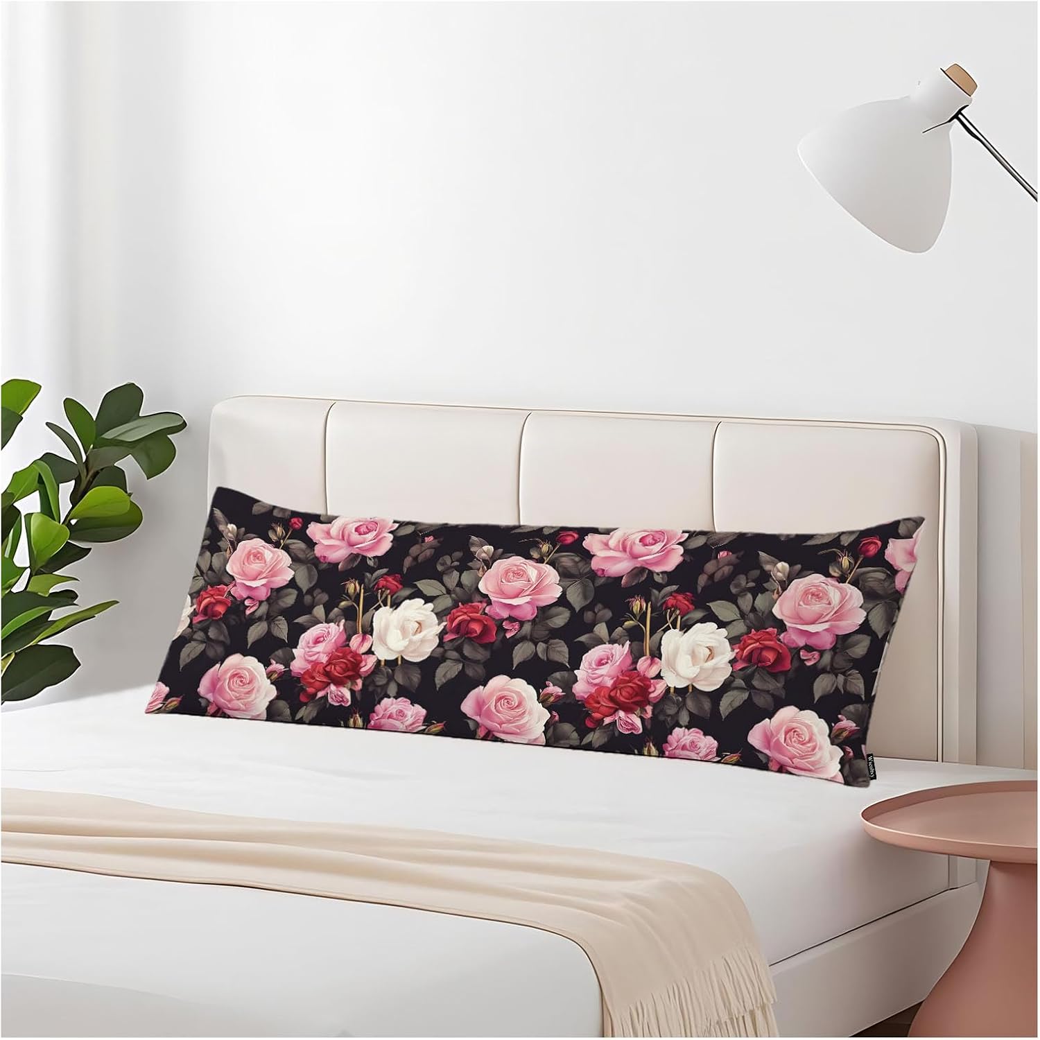 Outdoor Pillows Body Pillow Cover Rose Lumbar Body Pillow Case Protector Blossom Roses Body Cushion Covers Bed Body Pillowcases for…