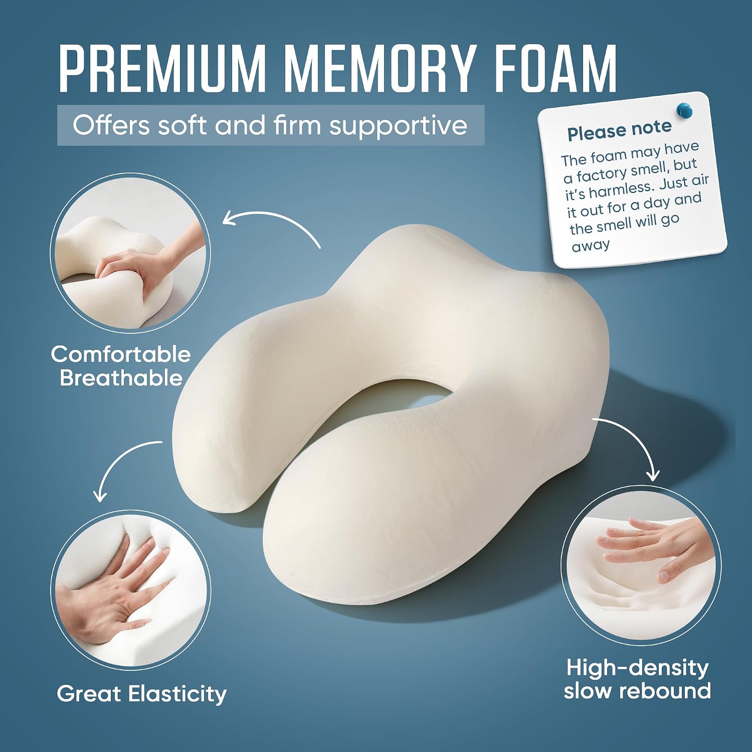 Travel Pillow with Extra Large Hood for Airplane Long Flights Privacy and Comfort Memory Foam with Skin-Friendly Cover for Road Trip…