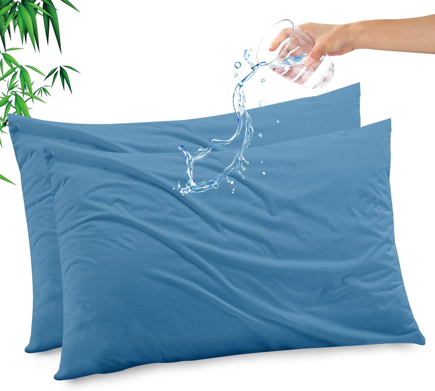 Gogreen Bamboo Rayon Waterproof Pillow Protector, Breathable Pillow Cover, Cooling Pillow Case Protector with Zipper, Super Soft Pillow Cas…