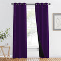 Nicetown 100% Blackout Curtains with Black Liner Backing, Thermal Insulated Curtains for Living Room, Noise Reducing Drapes, Royal Purple,…
