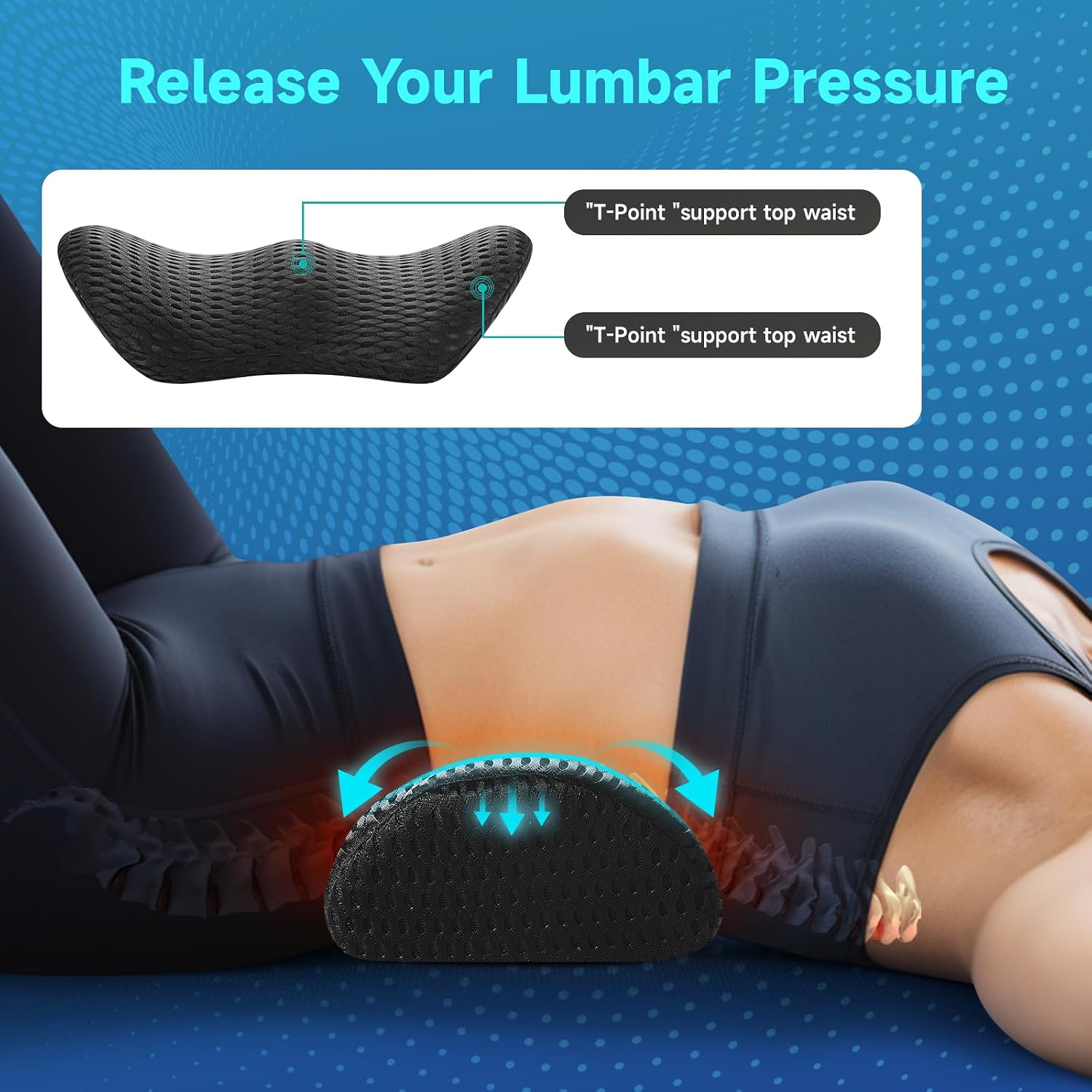 Niceedaybrand Lumbar Support Pillow for Office Chair Car Lumbar Pillow, Memory Foam Back Cushion with Breathable 3D Mesh Lumbar Support Orth…