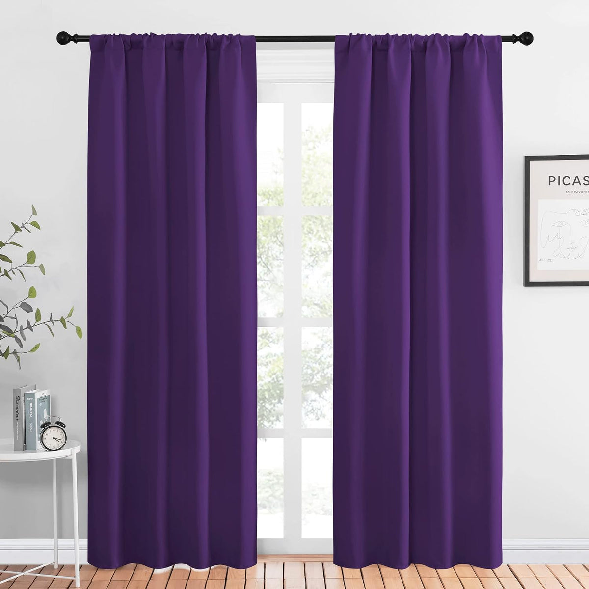 Nicetown Blackout Draperies Curtains 84 Long - easy maintenance Thermal Insulated Rod Pocket Blackout Curtains/Draperies for Patio Door…