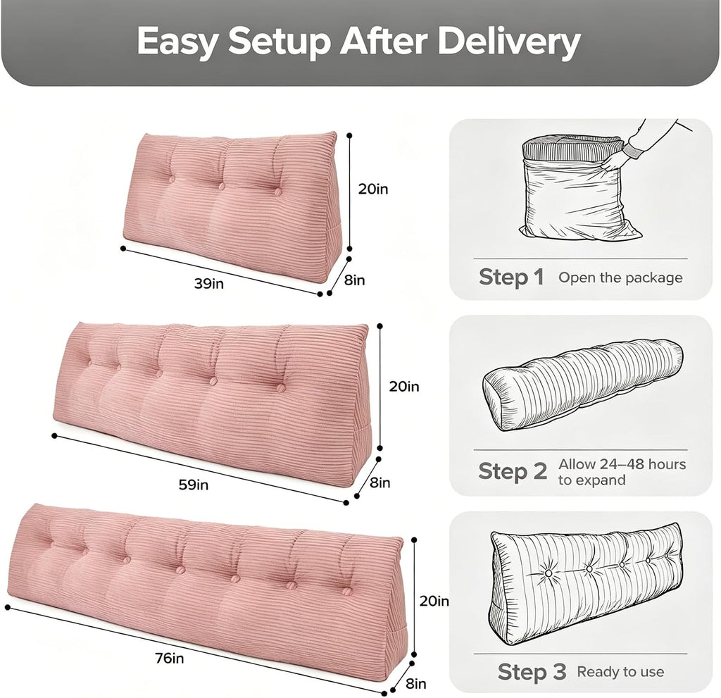 Royal Choice Headboard Pillow for Sitting Up in Bed, Twin Size Backrest Triangle Reading Pillow for Daybed, Supportive Bed Back Pillow for…