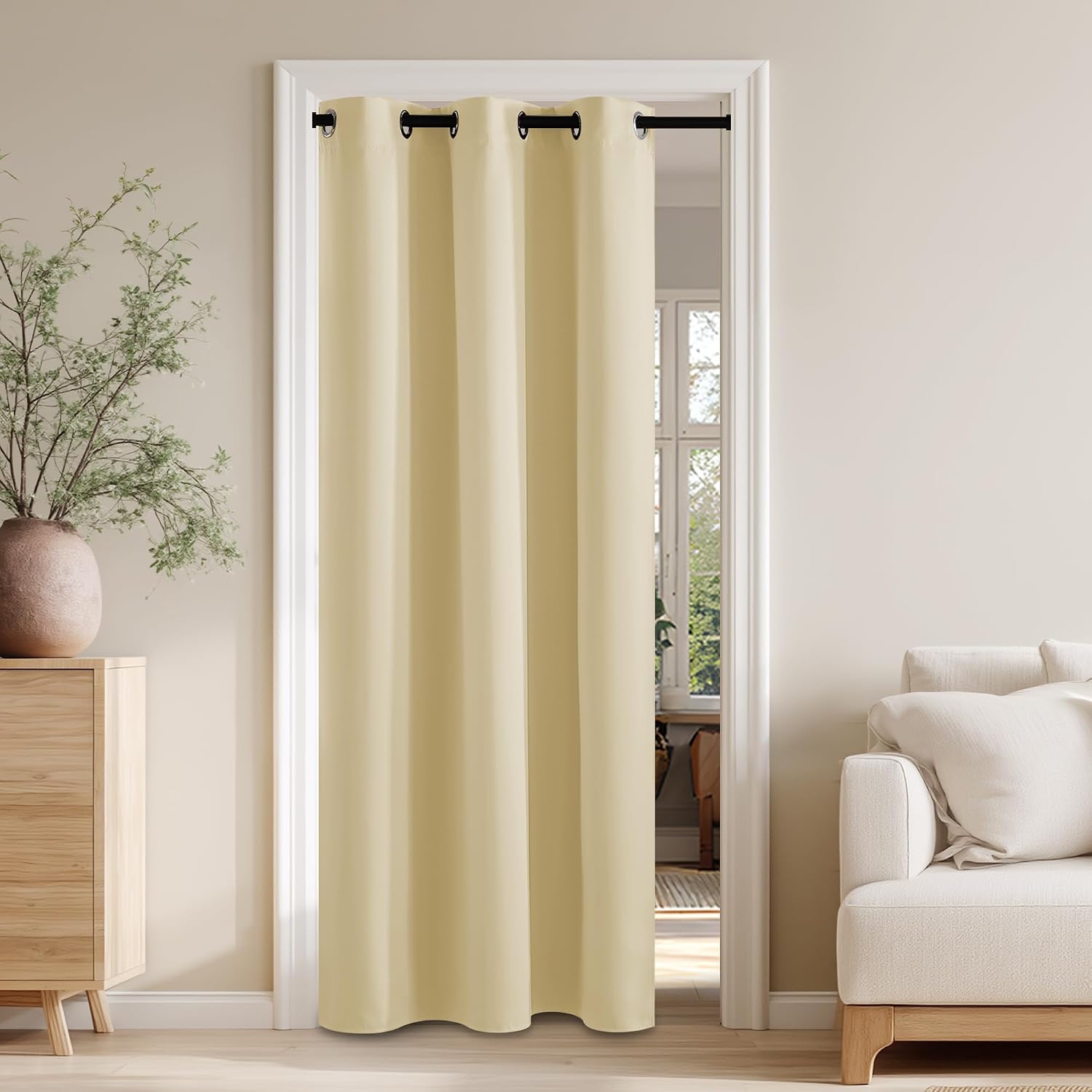 Rybhome RYB HOME 100% Blackout Doorway Curtains, Closet Curtain for Open Closet, Privacy Room Divider Drape for Bedroom/Temporary Door, 1 P…