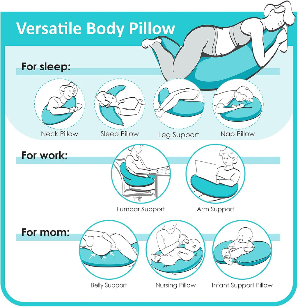 BYRIVER C Shaped Pregnancy Pillow with Cover, Knee Pillow for Side Sleeper Knees Legs HIPS Pain, Leg Pillow Elevation for Lower Back…