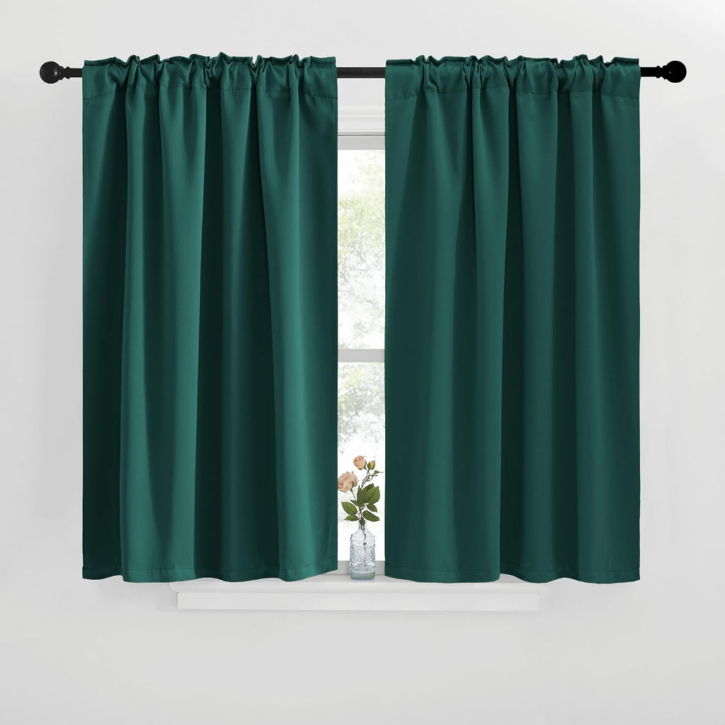 NICETOWN Blackout Window Curtains for Camper - (Hunter Green Color) 42x40 Inch, 2 Panels Set, Thermal Insulated Room Darkening Blackout…