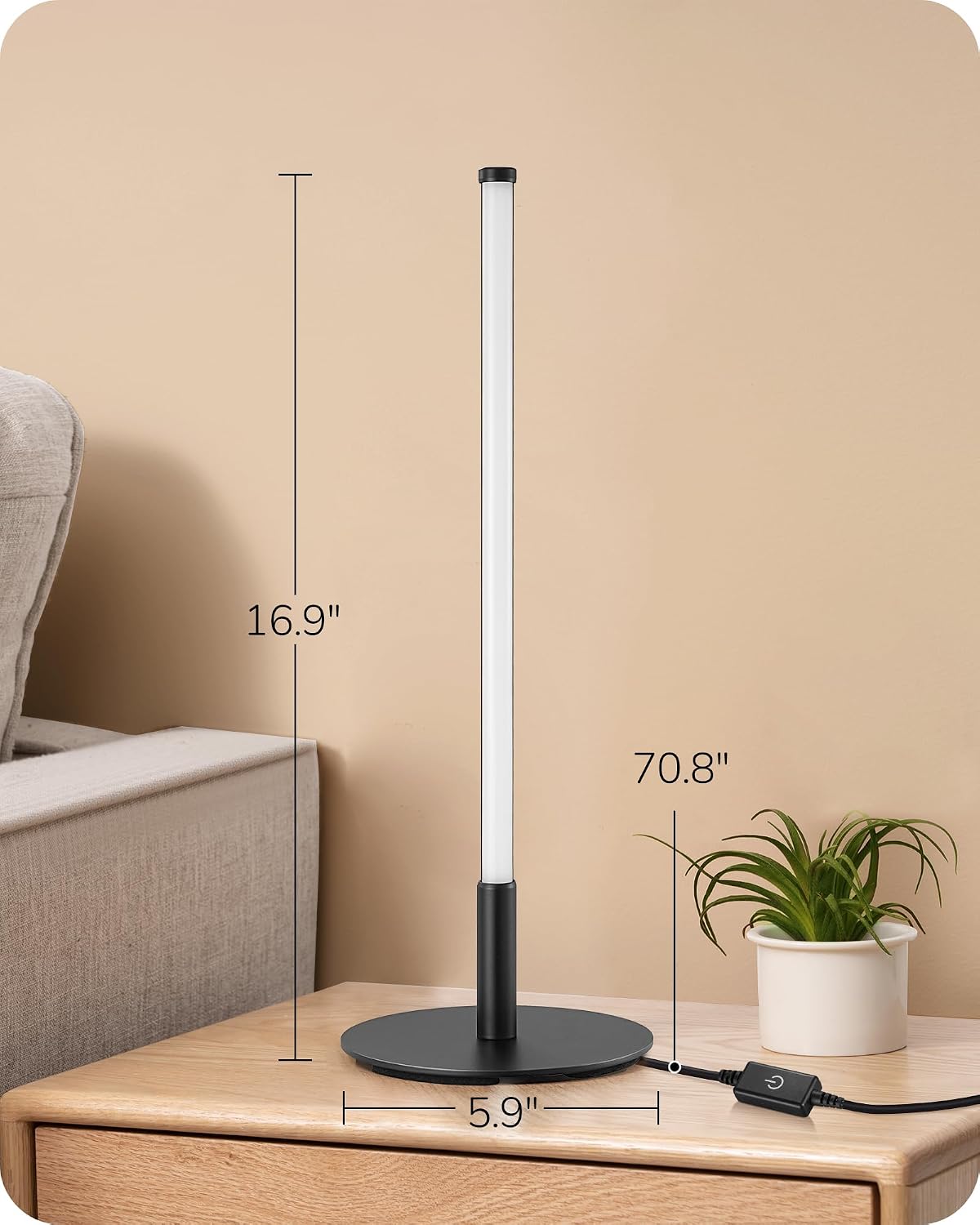 Edishine Upgraded LED Table Lamp, Stepless Dimmable Bedside Lamp with 3 Color Temperature, Modern Nightstand Lamp, Desk Lamp for Bedroom, L…
