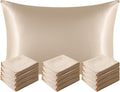 Ntbay 12 Pack Satin Standard Pillowcases for Hair and Skin, Luxurious and Silky Pillow Cases with Envelope Closure, 20 x 26 Inches, Taupe 1…