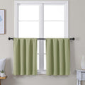 Simplebrand Ava Sage Green Short 30 Inches Blackout Curtain 2 Panels Set, Half Window Rod Pocket Privacy Curtain Tiers for Kitchen, Curtain…