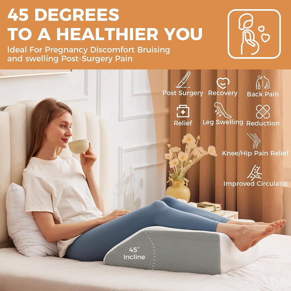 EnjoyaBetterLifeFromHere BIEEZZK Leg Pillow Elevation Blood Circulation, Leg Elevating Pillows for After Surgery, Sleeping, Memory Foam Wed…
