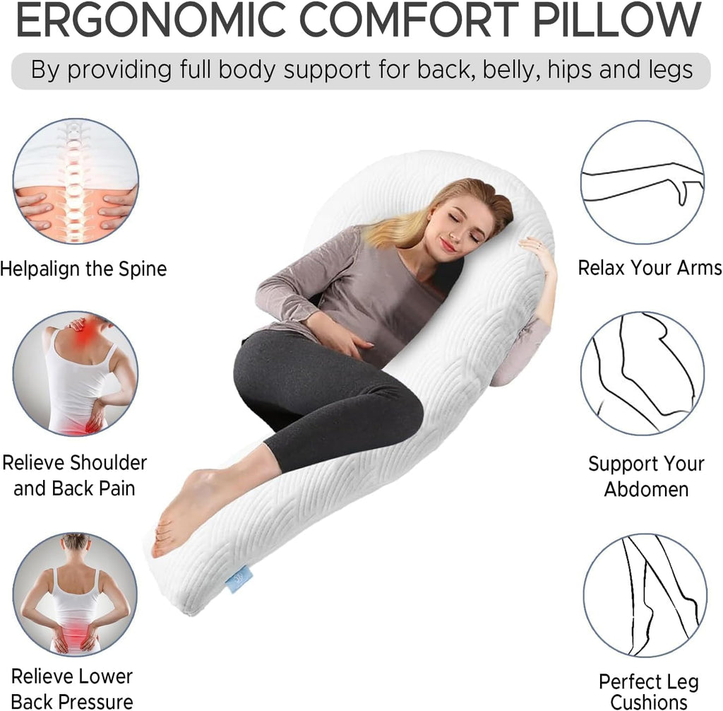 SchnauzerHome SCHNAUZER HOME Body Pillow for Adults - Soft Long Bed Pillows Insert for Sleeping - Shredded Memory Foam & Removable Washable…