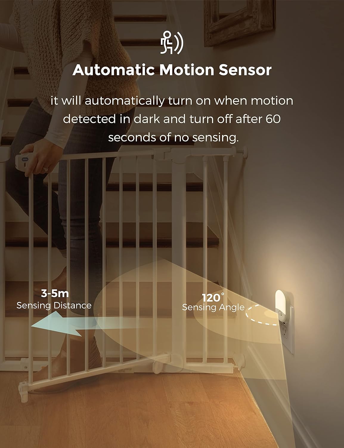 L LOHAS LED Motion Sensor Night Light, 2Pack, Motion Activated Night Light, Night Lights Plug into Wall Motion Sensor, 3000K Warm White…