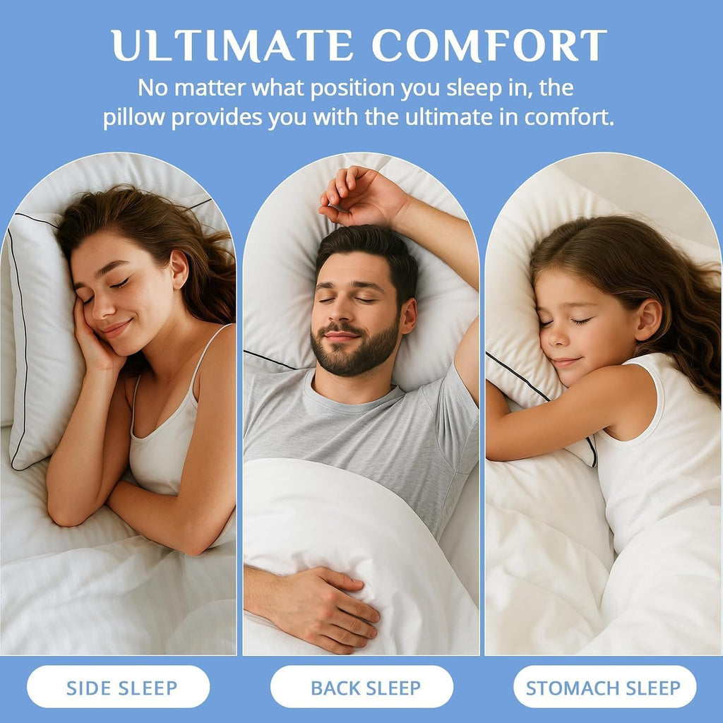 Jollyvogue Standard Size Bed Pillow 1-Pack, Single Pillow for Sleeping, Breathable and Supportive with Down Alternative Fill, Hotel Collect…