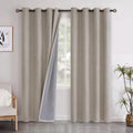 YoungsTex Linen Blackout Curtains 80 Inch Length for Bedroom, Thermal Insulated Light Blocking Burlap Drapes with Grommet for Living Room O…