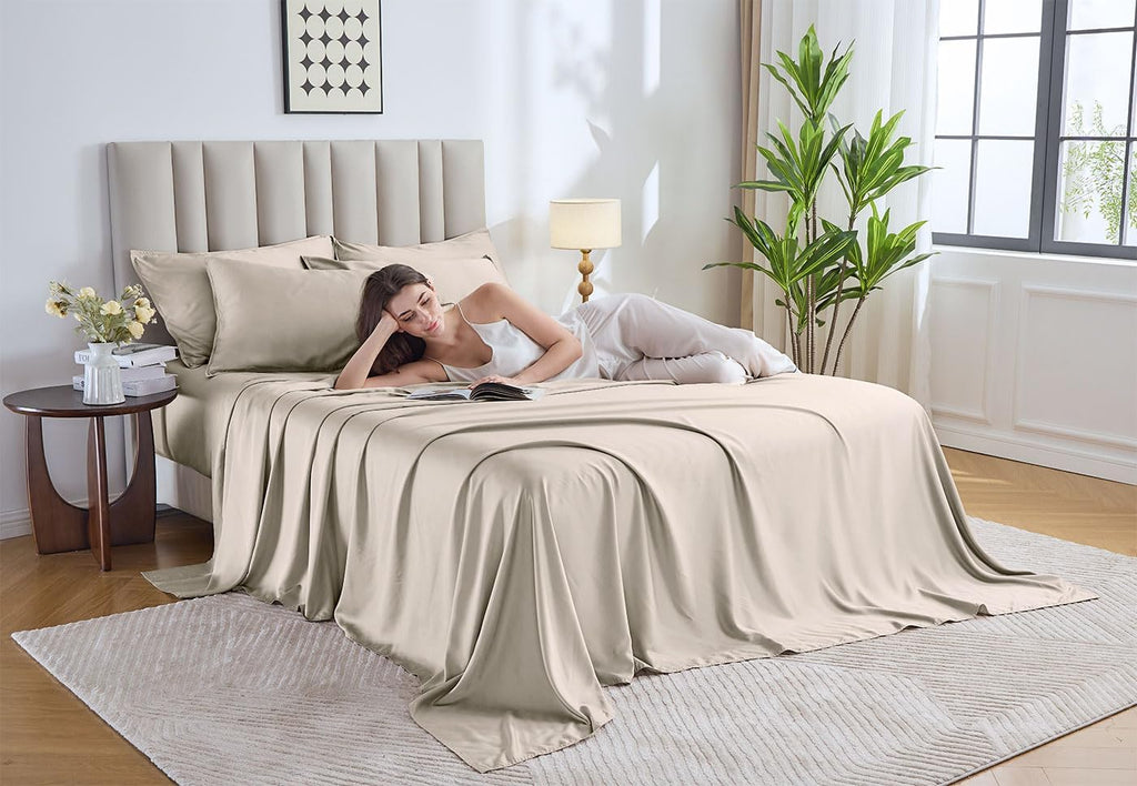 PureBamboo Pure Bamboo Twin XL Sheets, Genuine 100% Organic Viscose Derived from Bamboo Bed Sheet Set, Luxuriously Soft & Cooling, Double S…
