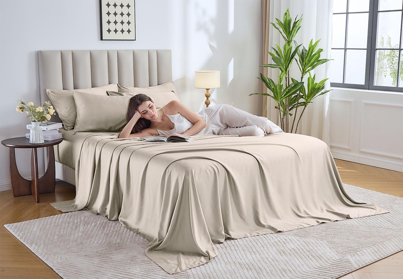 PureBamboo Pure Bamboo Twin XL Sheets, Genuine 100% Organic Viscose Derived from Bamboo Bed Sheet Set, Luxuriously Soft & Cooling, Double S…