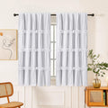 Homechoice Decor Thermal Insulated Blackout Window Curtains, 42" W x 63" L (Pair), Boho Ruched Window Treatments with 3 Rows of Butterfly…