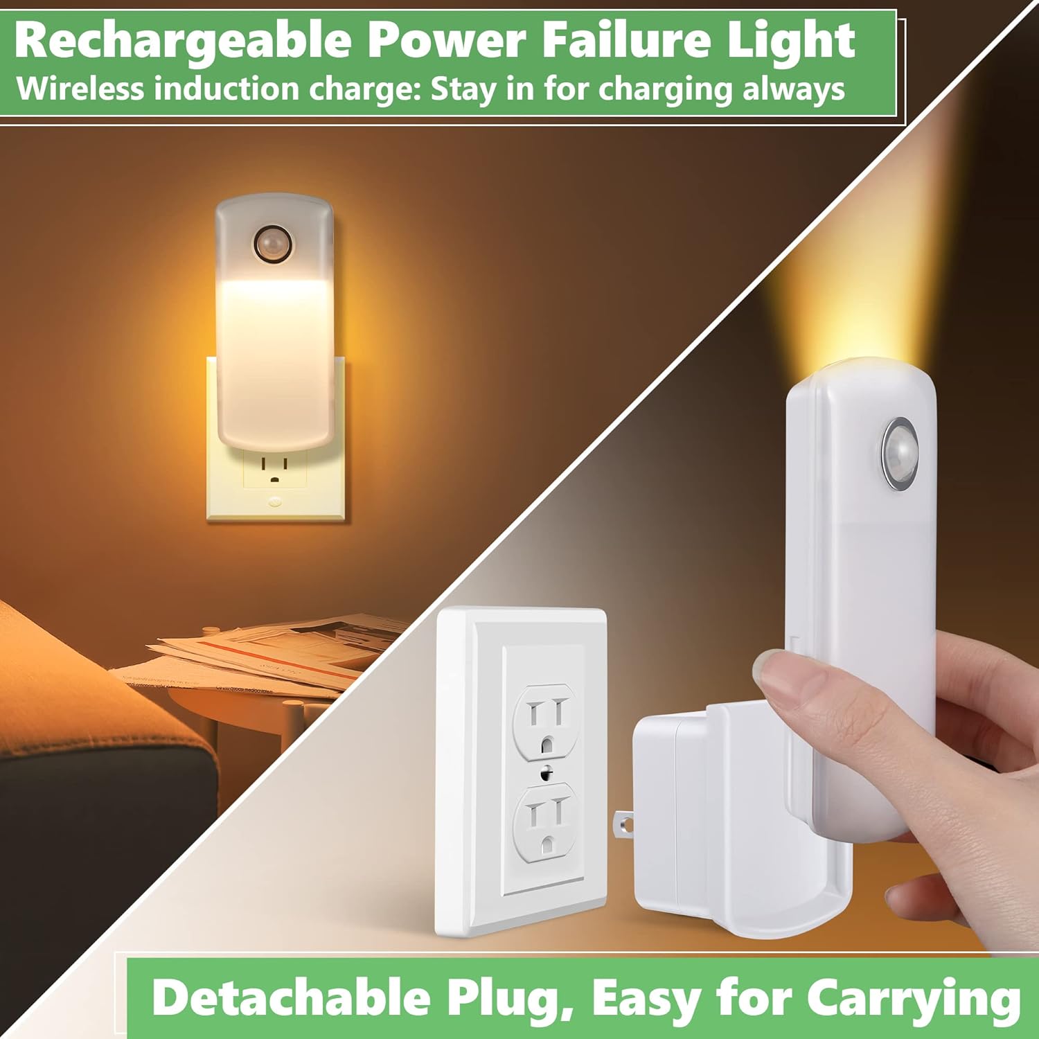 Enhon 4 Pack Emergency Power Failure Night Lights, Motion Sensor Night Light, Automatic Dusk to Dawn, Emergency Lights for Home…