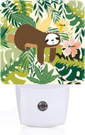 Cute Sloth in Jungle Night Light, Plug-in Night Lights with Dusk to Dawn Sensor for Stairway, Hallway, Bedroom Sleep Friendly Ideal for…