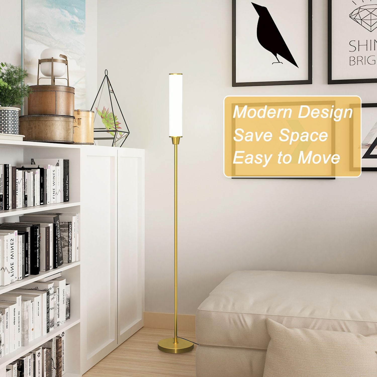 Nukanu Floor Lamp with Remote Control, Bright Floor Lamps for Living Room/Bedroom/Office, Stepless Adjustable 3000K-6000K Colors and…