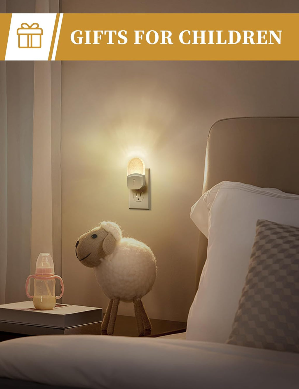 DORESshop LED Night Light, Baby Night Lights[4 Pack], Plug in NightLight with Auto Dusk to Dawn Sensor, Adjustable Brightness NightLights…