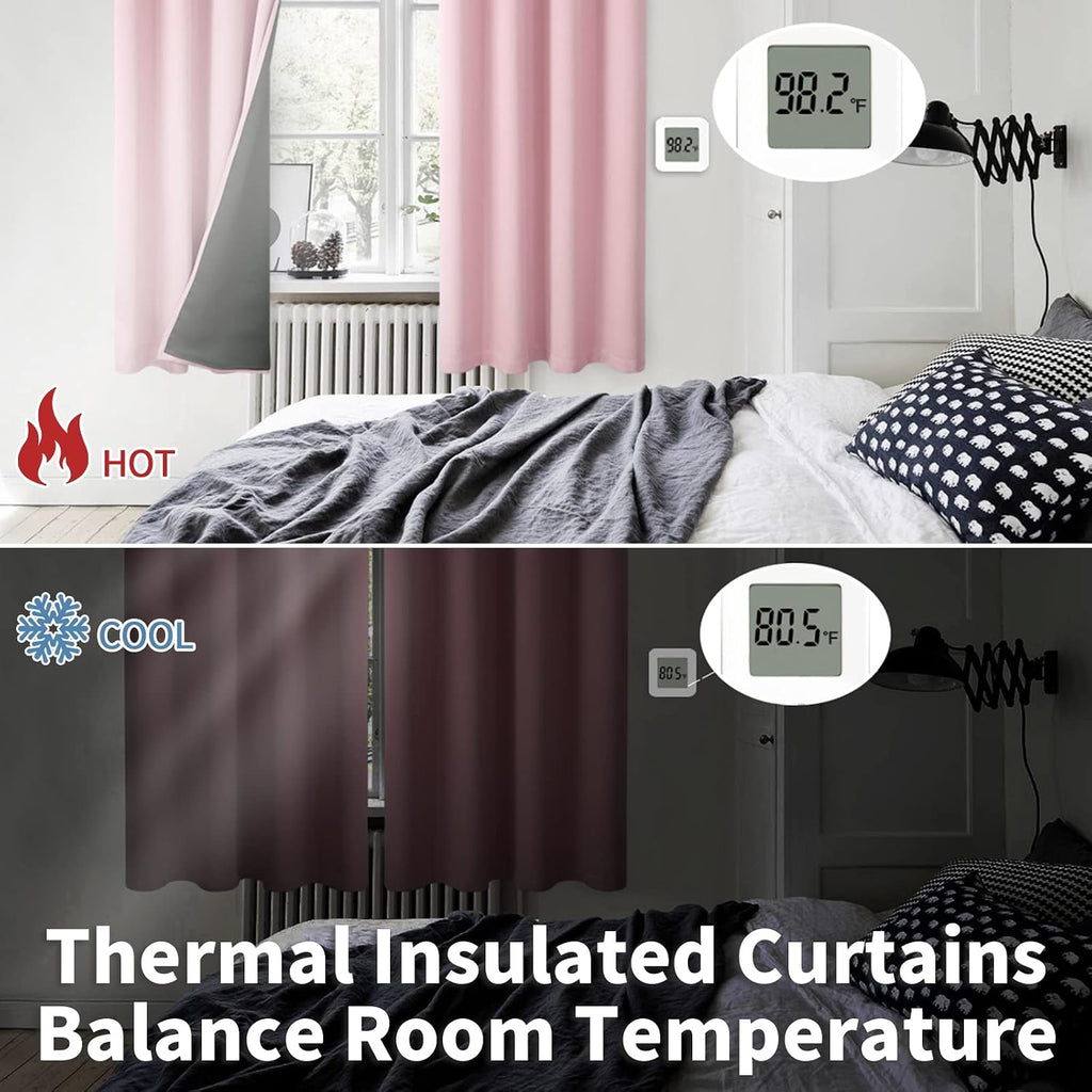 BGment Baby Pink 100% Blackout Curtains for Nursery Bedroom 84 Inch Length 2 Panels, Thermal Insulated Full Light Blocking Grommet Noise Ca…