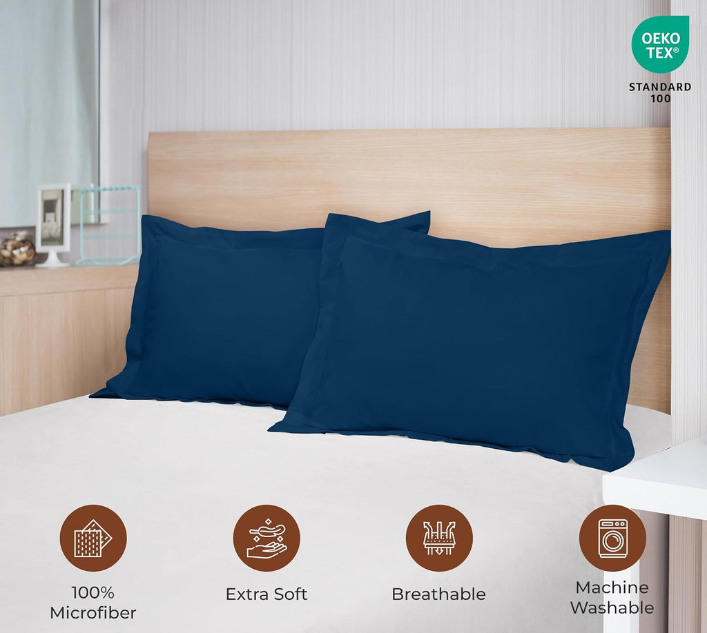 Royalelinens Royale Linens Pillow Shams 2 Pack Euro Size 26x26 Inch - Brushed 1800 Microfiber - Bed Pillow Shams, Wrinkle Resistant Super S…