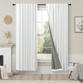 Pitalk Black Out Curtains 63 Inch Long Small White Blackout Energy Saving Dining Room Darkening Curtain for Nursery Office Shabby Chic Faux…