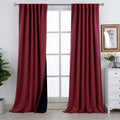 BGment Full Blackout Curtains with Thermal Insulation Liner Curtains 108 Inches Long, Rod Pocket and Back Tab Double Layer Room Darkening…